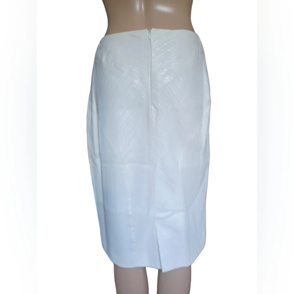 Gianni Versace Womens White Reflective Straight Pencil Skirt Knee Length Size 44 - Picture 6 of 9